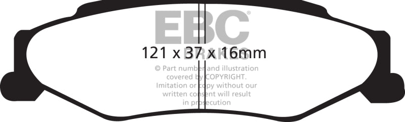 EBC 03-04 Cadillac XLR 4.6 Redstuff Rear Brake Pads.