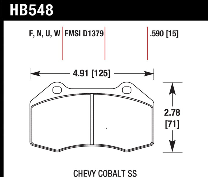 Hawk Miata Brembo / Renault Clio / Cobalt SS HP+ Street Front Brake Pads.