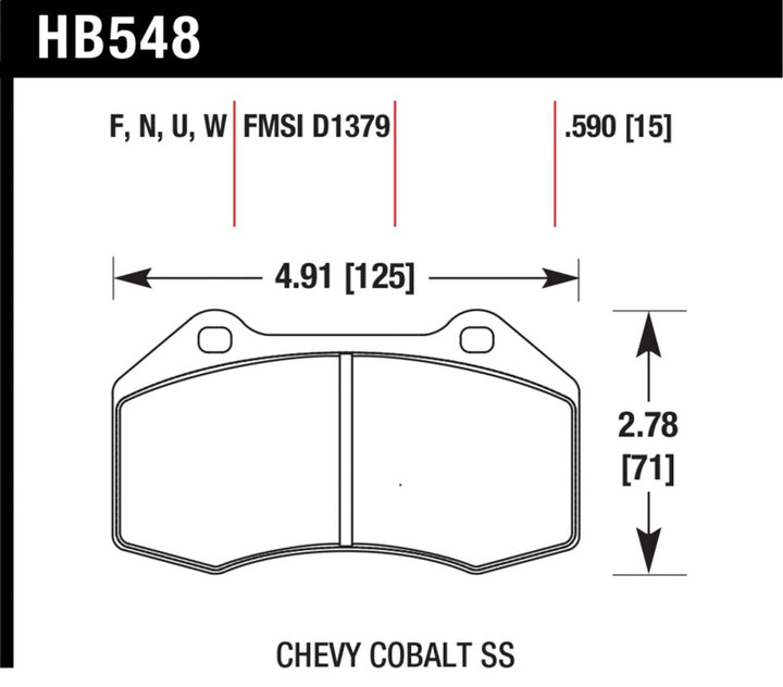 Hawk Renault Clio / Cobalt SS HPS Street Front Brake Pads.