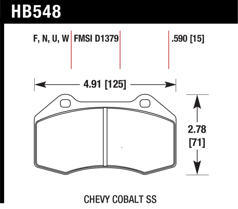 Hawk Renault Clio / Cobalt SS DTC-70 Front Brake Pads.