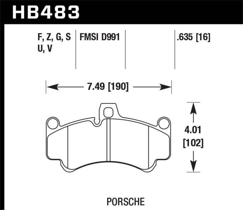 Hawk 2013 Porsche 911 Turbo S HPS 5.0 Front Brake Pads.