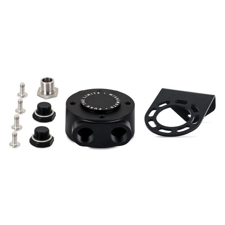 Mishimoto 3/4 - 16 Thread Remote Oil Filter Mount - Black.