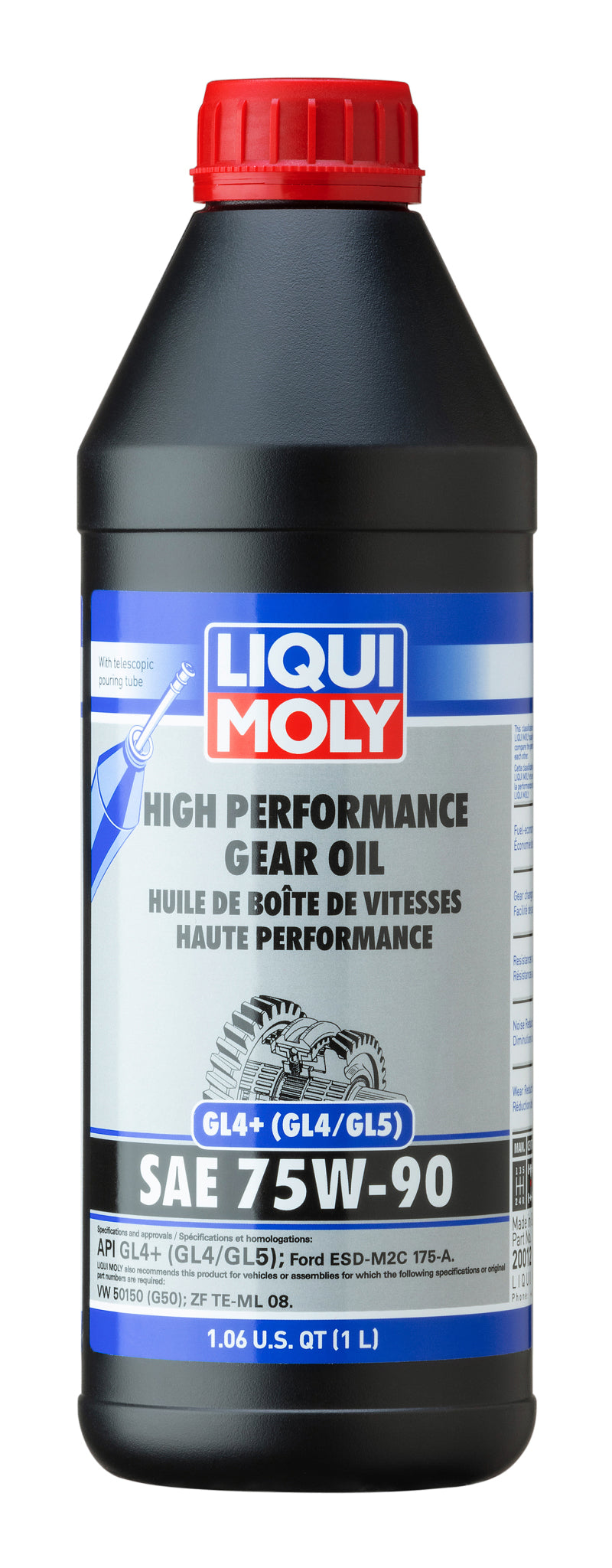 LIQUI MOLY 1L High Performance Gear Oil (GL4+) SAE 75W90.