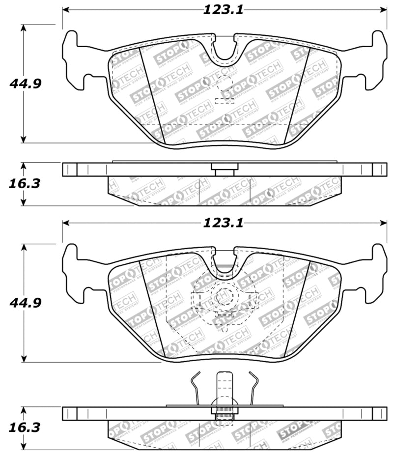 StopTech Performance 87-99 BMW M3 / 89-93 M5 / 98-02 Z3 Rear Street Performance Brake Pads.