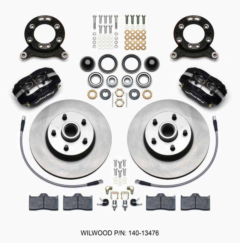 Wilwood Forged Dynalite-M Front Kit 11.30in 1 PC Rotor&Hub 1965-1969 Mustang Disc & Drum Spindle.