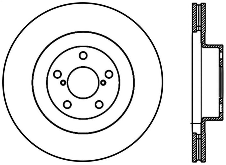 StopTech 02-10 Subaru WRX Slotted & Drilled Left Front Rotor (exc. STi)