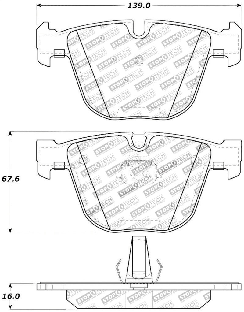 StopTech Street Touring 06-09 BMW M5 E60 / 07-09 M6 E63/E63 Rear Brake Pads.