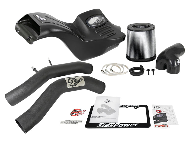 aFe Momentum XP Pro DRY S Cold Air Intake System w/ Black Aluminum Intake Tubes.