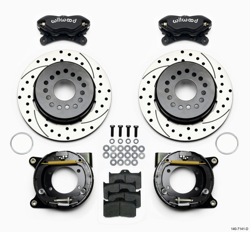 Wilwood Forged Dynalite P/S Park Brake Kit Drilled Chevy 12 Bolt w/ C-Clips.