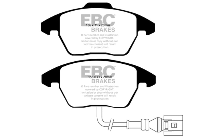 EBC 06-13 Audi A3 2.0 Turbo (Girling rear caliper) Greenstuff Front Brake Pads.