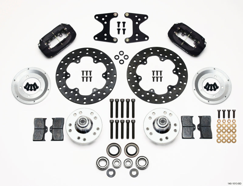 Wilwood Forged Dynalite Front Drag Kit Drilled Rotor 71-80 Pinto/Mustang II Disc & Drum.