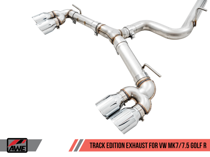 AWE Tuning MK7.5 Golf R Track Edition Exhaust w/Chrome Silver Tips 102mm.