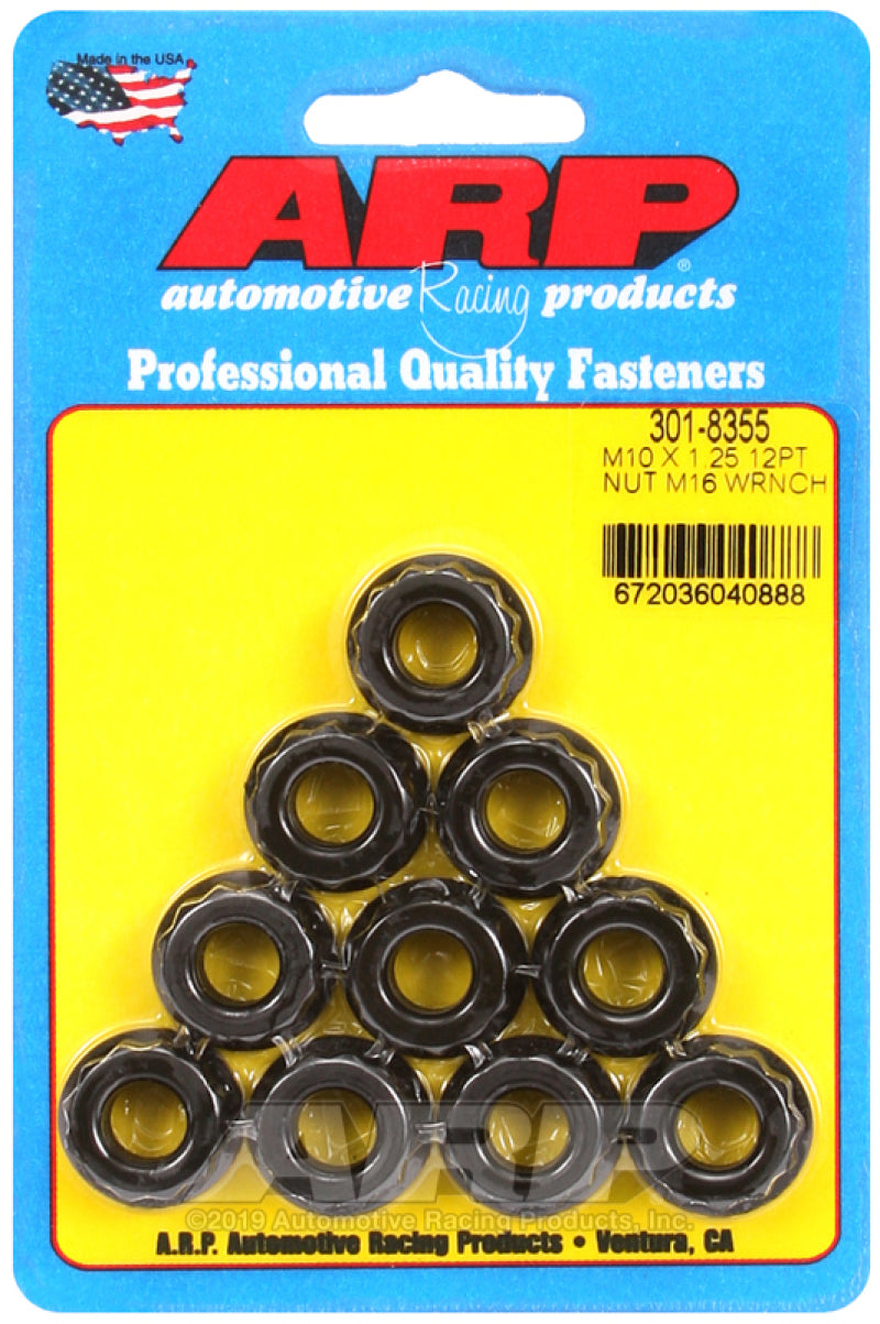 ARP M10 x 1.25 (5) 12-Point Nut Kit (Pack of 10).