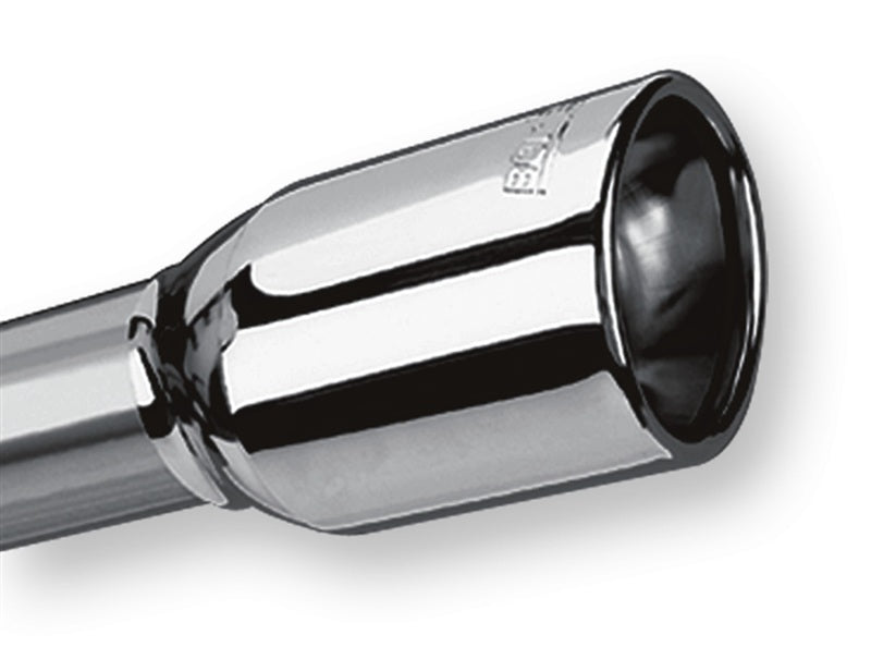 Borla Universal Polished Tip Single Oval Rolled Angle-Cut w/Clamp (inlet 2 1/4in. Outlet 3 5/8 x 2 1.