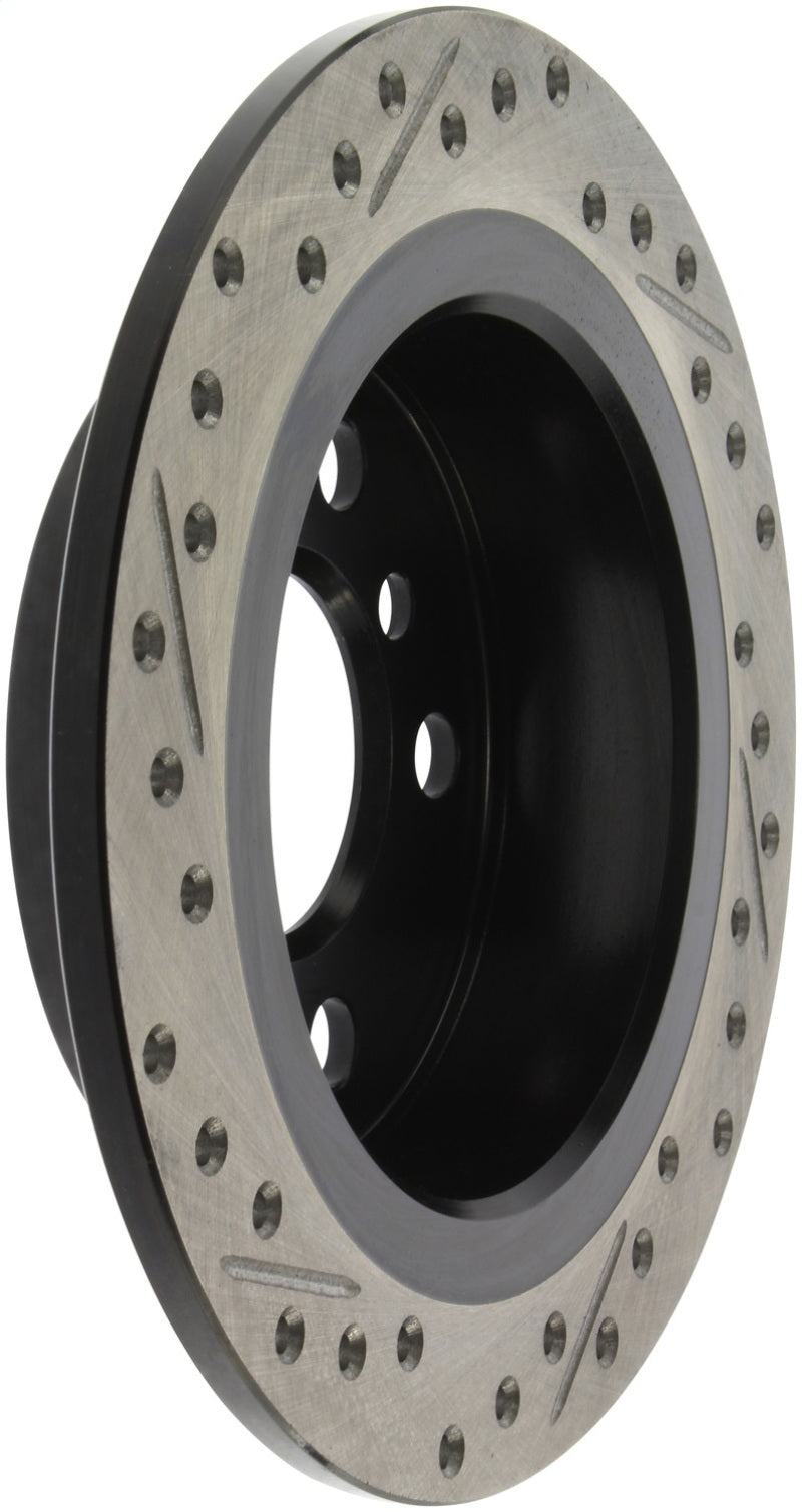 StopTech 14-15 Mini Cooper Base Slotted & Drilled Rear Left Rotor.