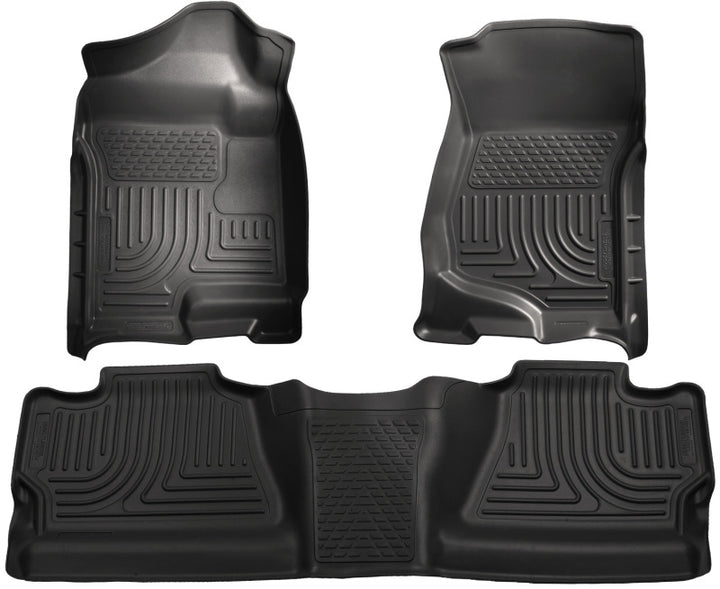 Husky Liners 07-12 Chevy Silverado/GMC Sierra Crew Cab WeatherBeater Combo Black Floor Liners.