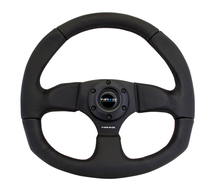 NRG Reinforced Steering Wheel (320mm Horizontal / 330mm Vertical) Leather w/Black Stitching.