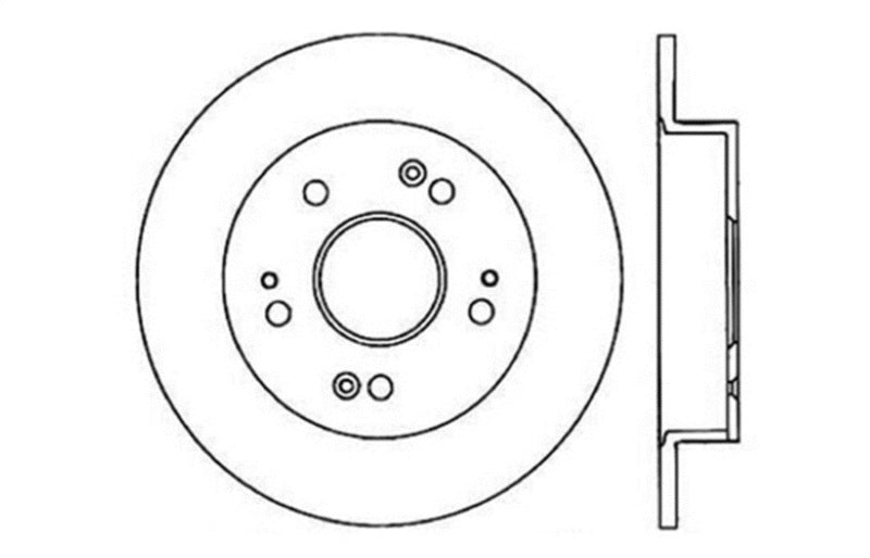 StopTech 06-09 Honda Civic Ex/Si Slotted & Drilled Right Rear Rotor.