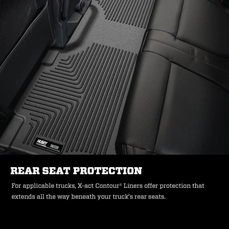 Husky Liners 21-23 Ford F-150 CC SC X-Act Contour Front & Second Row Seat Floor Liners - Black.