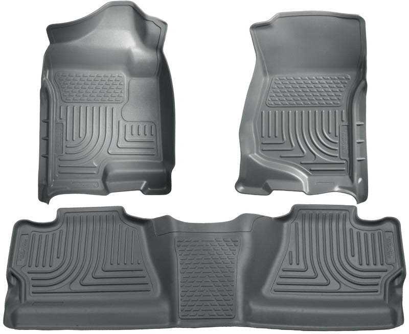 Husky Liners 07-12 Chevy Silverado/GMC Sierra Crew Cab WeatherBeater Combo Gray Floor Liners.