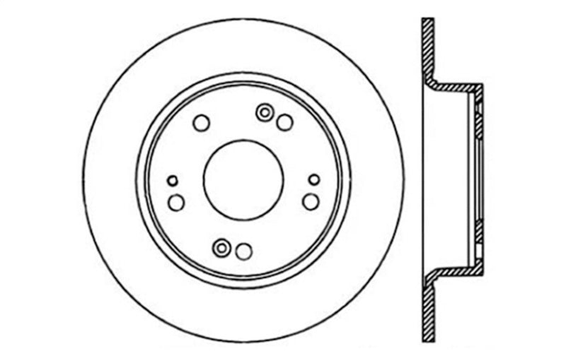 StopTech 04-08 Acura TSX / 03-07 Honda Accord SportStop Slotted & Drilled Left Rear Rotor.