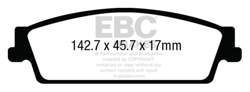 EBC 15+ Cadillac Escalade 6.2 2WD Ultimax2 Rear Brake Pads.