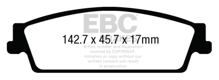 EBC 15+ Cadillac Escalade 6.2 2WD Ultimax2 Rear Brake Pads.