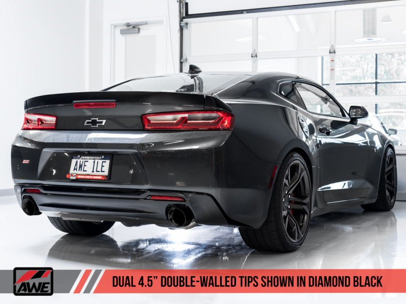 AWE Tuning 16-19 Chevrolet Camaro SS Axle-back Exhaust - Touring Edition (Diamond Black Tips).