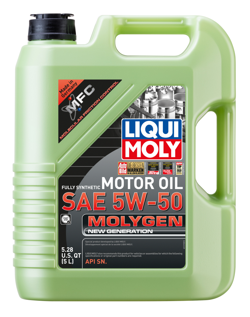 LIQUI MOLY 5L Molygen New Generation Motor Oil SAE 5W50.