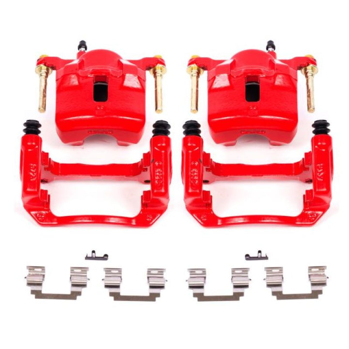 Power Stop 03-08 Pontiac Vibe Front Red Calipers w/Brackets - Pair.