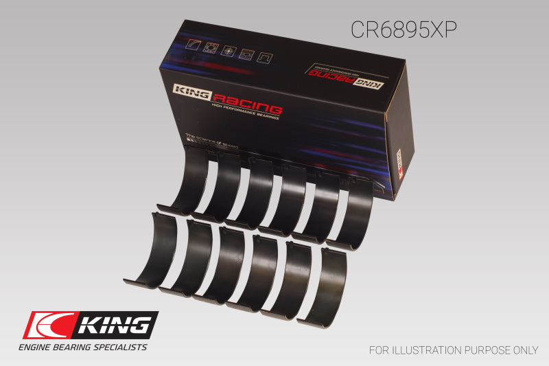 King Ford Ecoboost 3.5L V6 (Size 0.25) pMaxBlack Coated Connecting Rod Bearing Set.