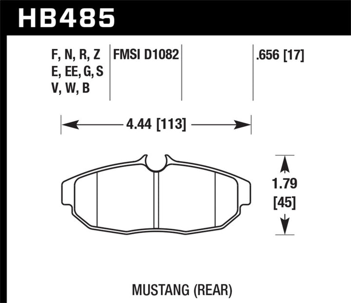 Hawk 11 Ford Mustang 5.0L / 05-10 GT / 07-11 Shelby GT500 DTC-60 Race Rear Brake Pads.