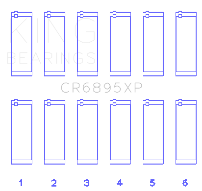 King Ford Ecoboost 3.5L V6 (Size STDX) Tri Metal Connecting Rod Bearing Set.