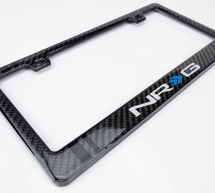 NRG Carbon License Plate Frame/ Fiber Poly Dip Finish Wet w/ NRG Logo.