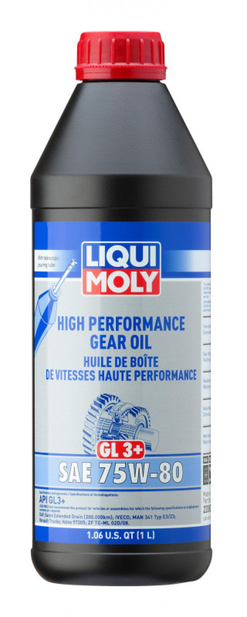 LIQUI MOLY 1L High Performance Gear Oil (GL3+) SAE 75W80.