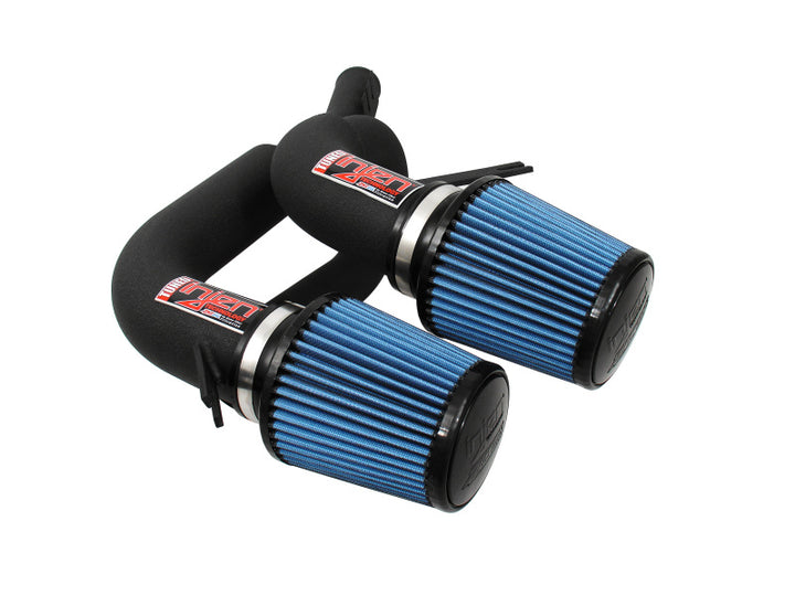 Injen 08-09 535i E60 3.0L L6 Twin intake & AMSOIL Filters Wrinkle Black Short Ram Intake.