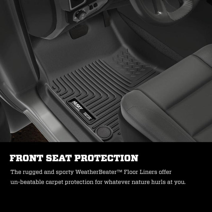 Husky Liners 09-10 Dodge Ram 1500/2500/3500 WeatherBeater Front Row Black Floor Liners.