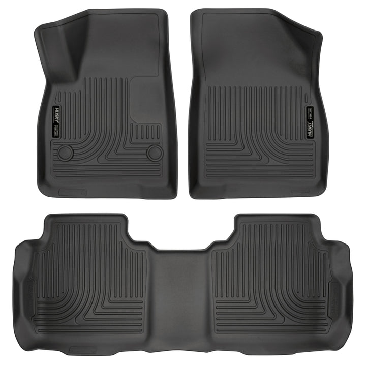 Husky Liners Weatherbeater 17-23 Cadillac XT5 / 17-23 GMC Acadia Front & 2nd Seat Floor Liners - Blk.