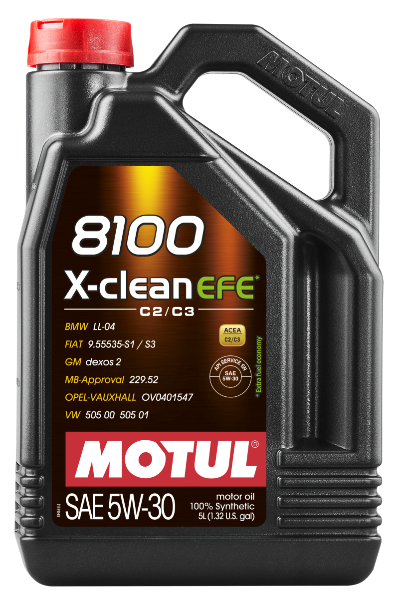 Motul 5L Synthetic Engine Oil 8100 5W30 X-Clean EFE.