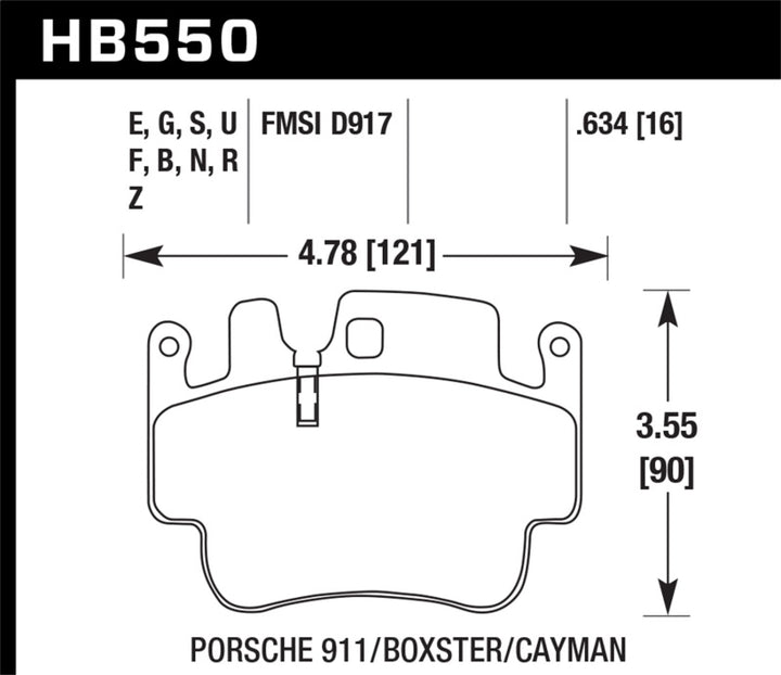 Hawk Porsche Front HP+ Brake Pads.