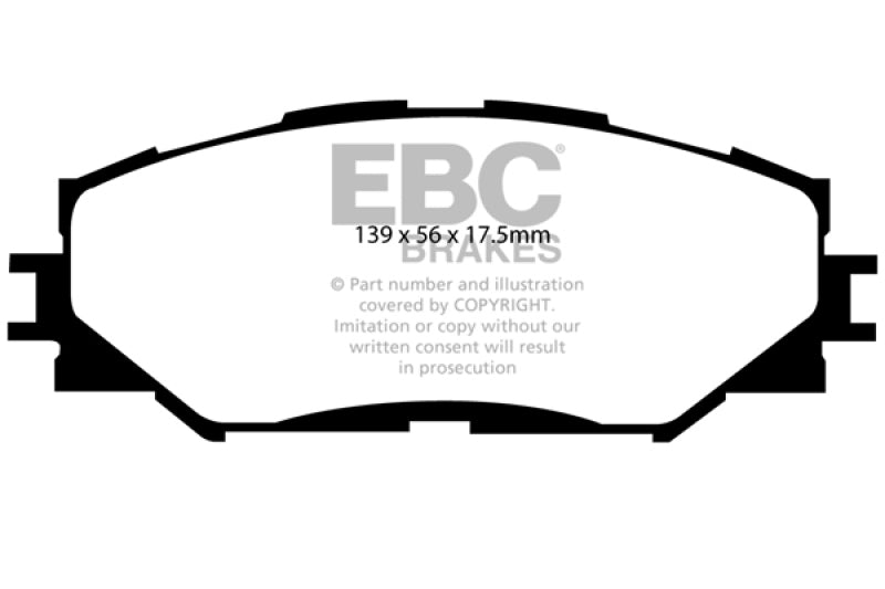 EBC 10-12 Lexus HS250h 2.4 Hybrid Yellowstuff Front Brake Pads.