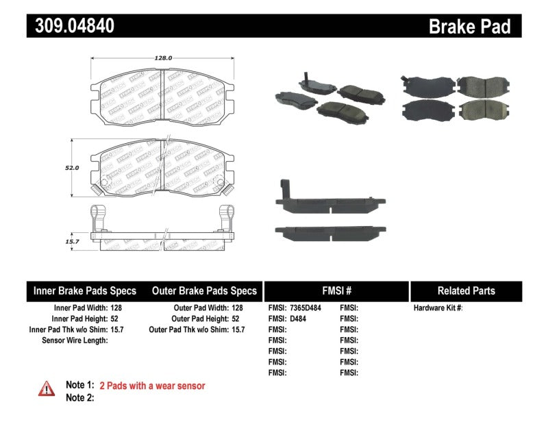 StopTech Performance 4/89-99 Mitsubishi Eclipse GST Front Brake Pads.