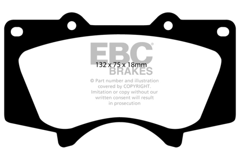EBC 10+ Lexus GX460 4.6 Ultimax2 Front Brake Pads.