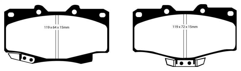 EBC 90-91 Toyota 4 Runner 2.4 Yellowstuff Front Brake Pads.