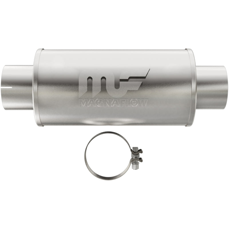 MagnaFlow Muffler Mag DSL SS 7x7x14 4in Inlet 4in Outlet.