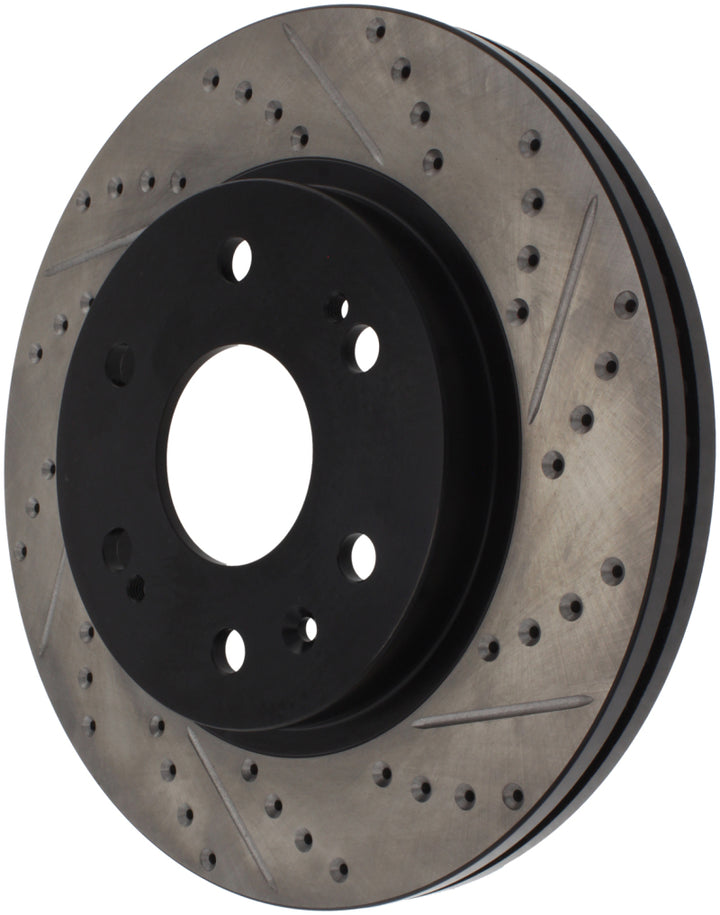 StopTech 05-10 GMC Sierra 1500 (w Rear Drum) / 07-09 GMC Yukon Front Left Slotted & Drilled Rotor.