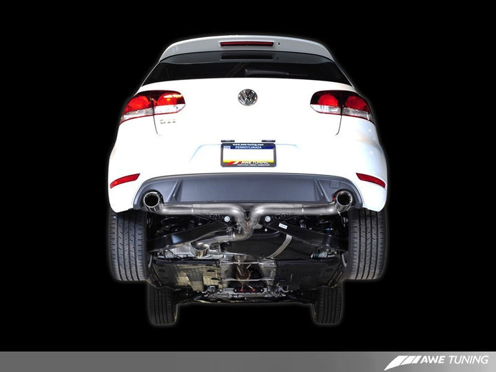 AWE Tuning Mk6 GTI Performance Catback - Chrome Silver Round Tips.