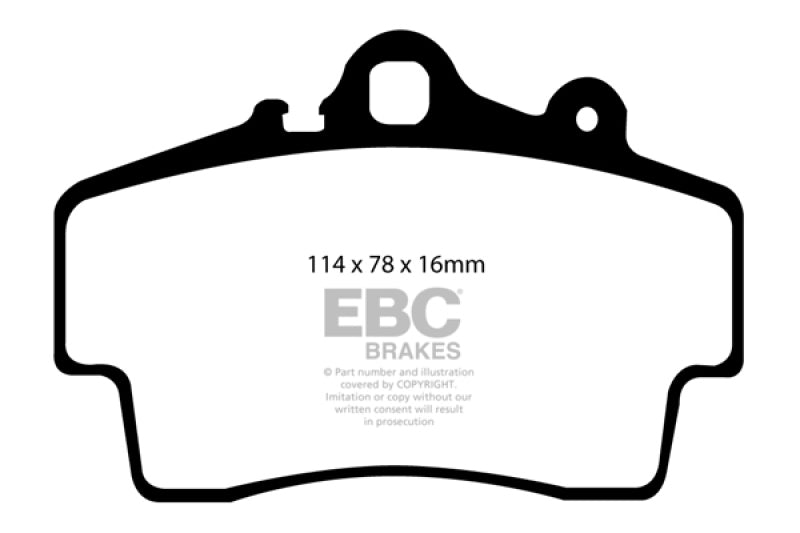 EBC 97-99 Porsche Boxster (Cast Iron Rotors only) 2.5 Yellowstuff Front Brake Pads.