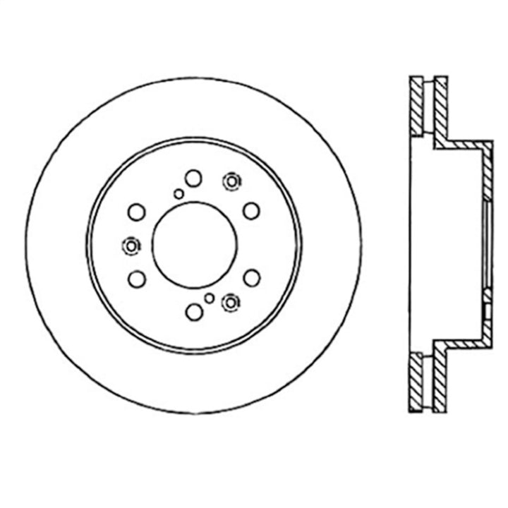 StopTech 05-10 GMC Sierra 1500 (w Rear Drum) / 07-09 GMC Yukon Front Left Slotted & Drilled Rotor.