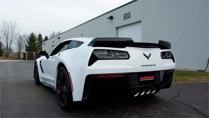 Corsa 15+ Chevy Corvette Z06 (Grand Sport M/T Only) 3in Axle Back Xtreme Exhaust Pol Quad 4.5in Tip.